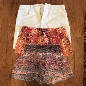 Two pairs of shorts and one skirt!